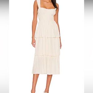 NWT Weworewhat corset maxi dress with ruffles